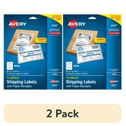 (2 pack) Avery Shipping Labels w/Paper Receipts and TrueBlock Technology for Inkjet Printers 5-1/16 x 7-5/8, Pack of 25 (8127)