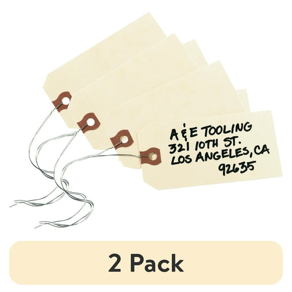 Avery Shipping Tags with Wire, 11.5 pt. Stock, 4-1/4" x 2-1/8", 1,000 Manila Hang Tags (12604)