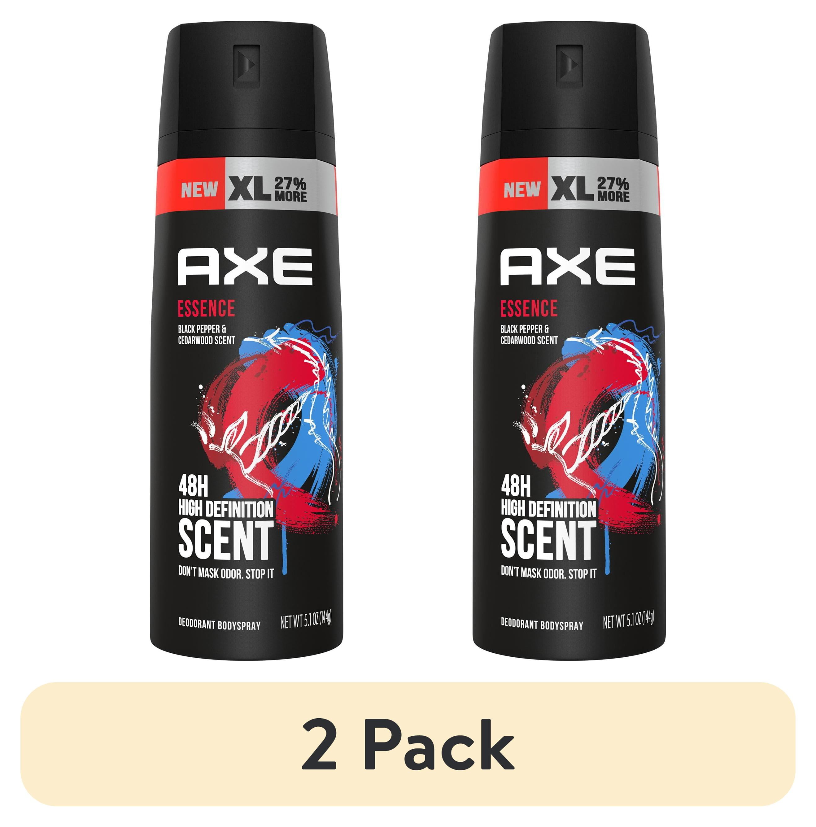 (2 pack) Axe Essence Long Lasting Men's Deodorant Spray, Black Pepper and Cedarwood, 5.1 oz