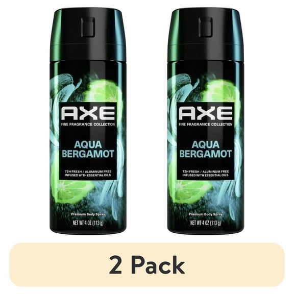 (2 pack) Axe Fine Fragrance Collection Antiperspirant Deodorant Spray, Aqua Bergamot, 4 oz
