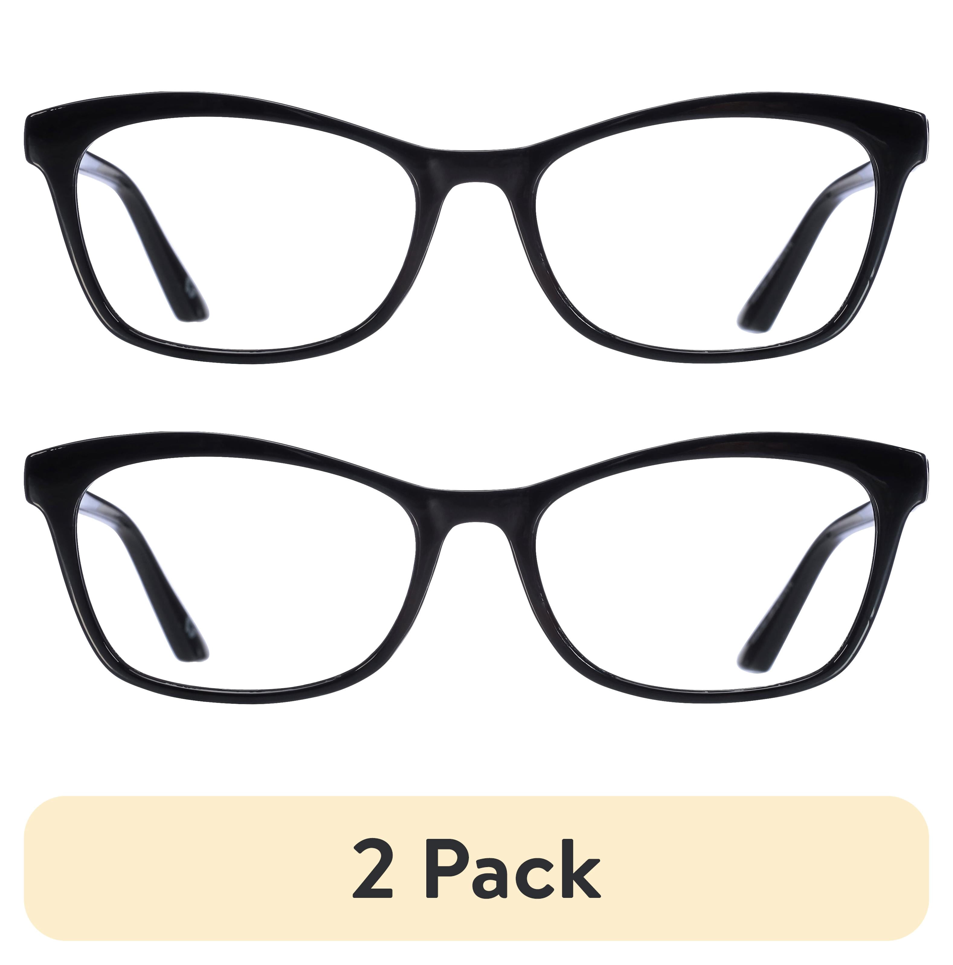 (2 pack) B.E Bio Eyes Womens Cateye Reading Glasses Made from Recycled Plastic Hazel +1.25 in Black