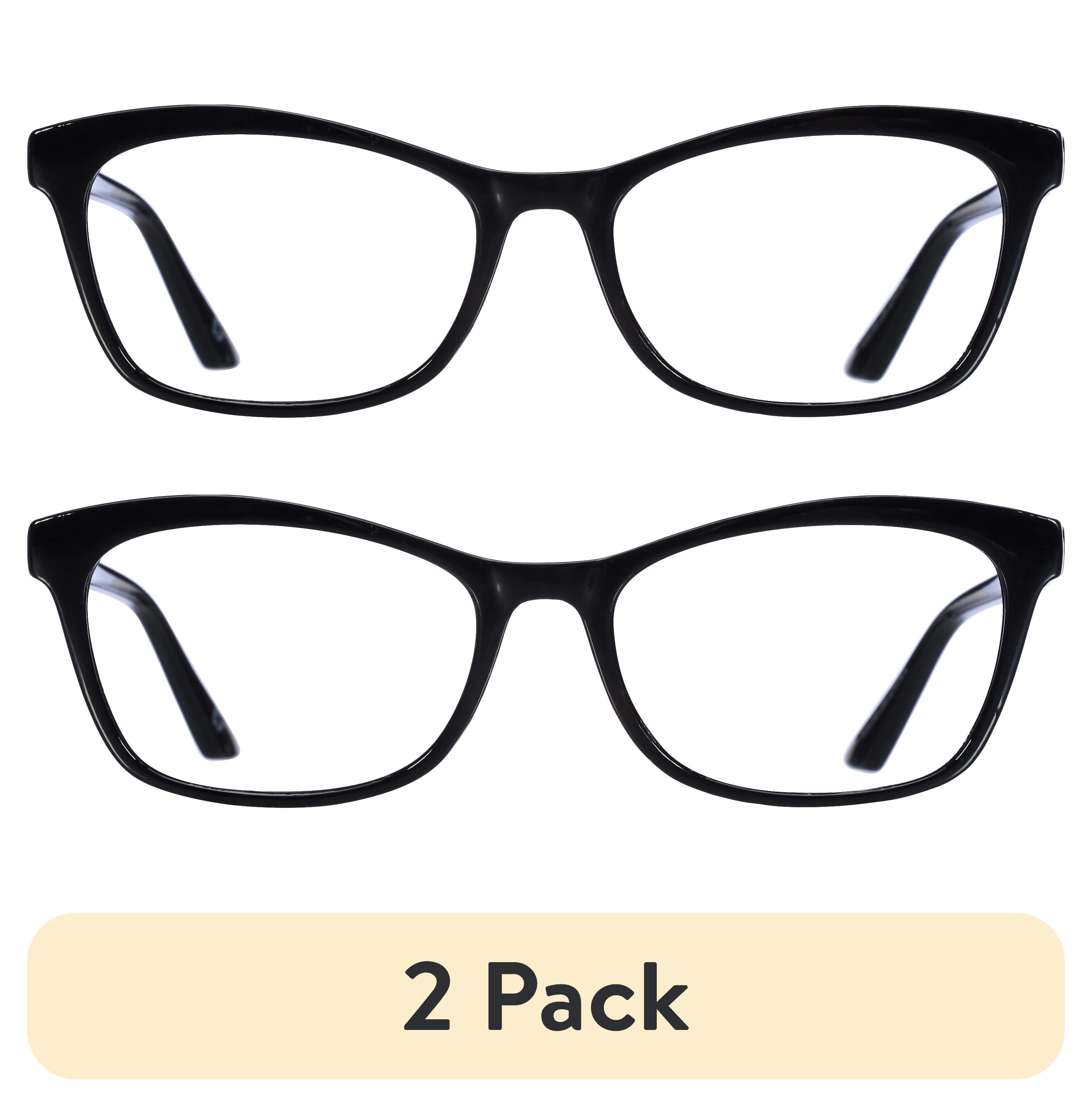 (2 pack) B.E Bio Eyes Womens Cateye Reading Glasses Made from Recycled Plastic Hazel +2.00 in Black