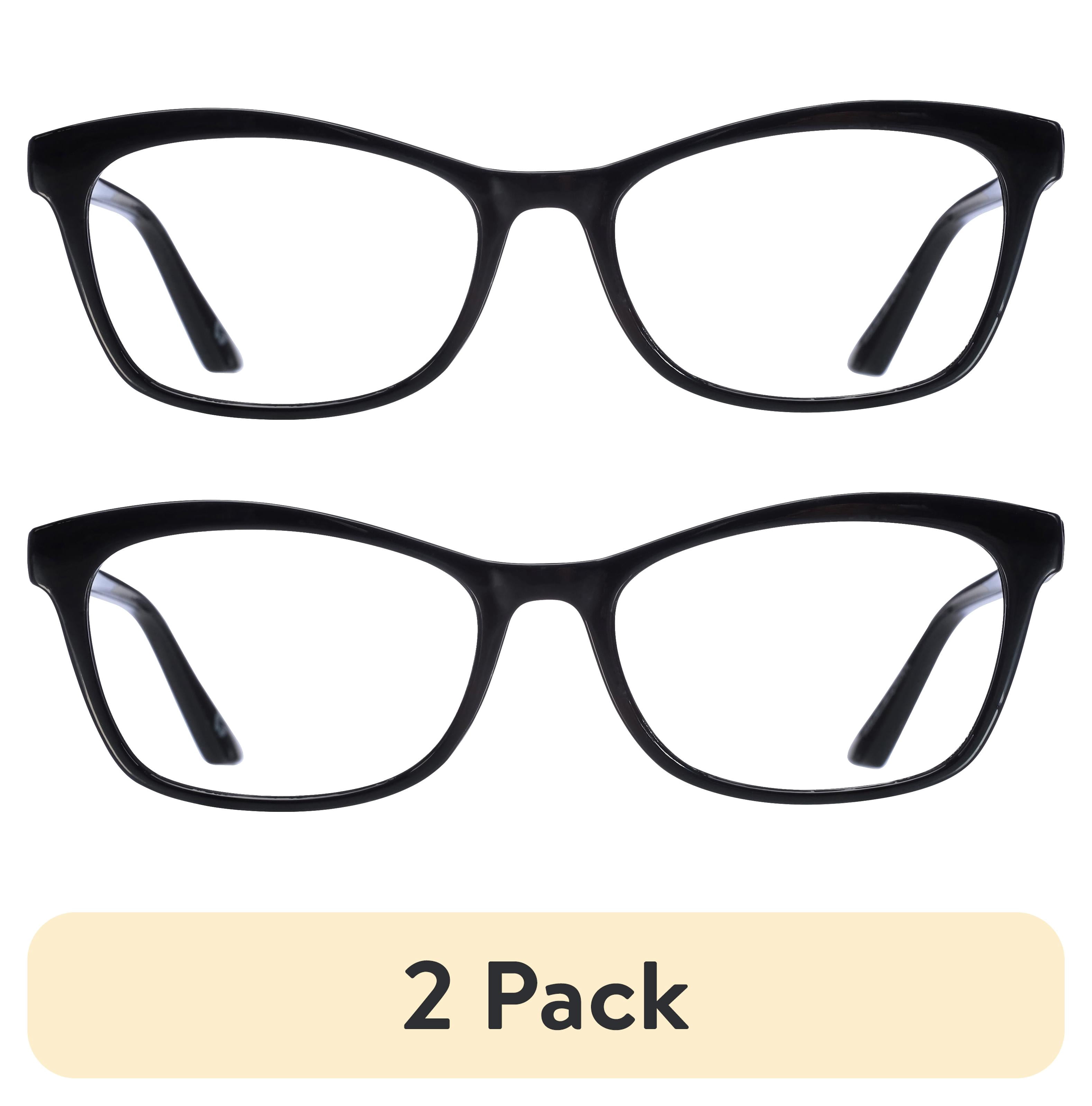 (2 pack) B.E Bio Eyes Womens Cateye Reading Glasses Made from Recycled Plastic Hazel +3.00 in Black