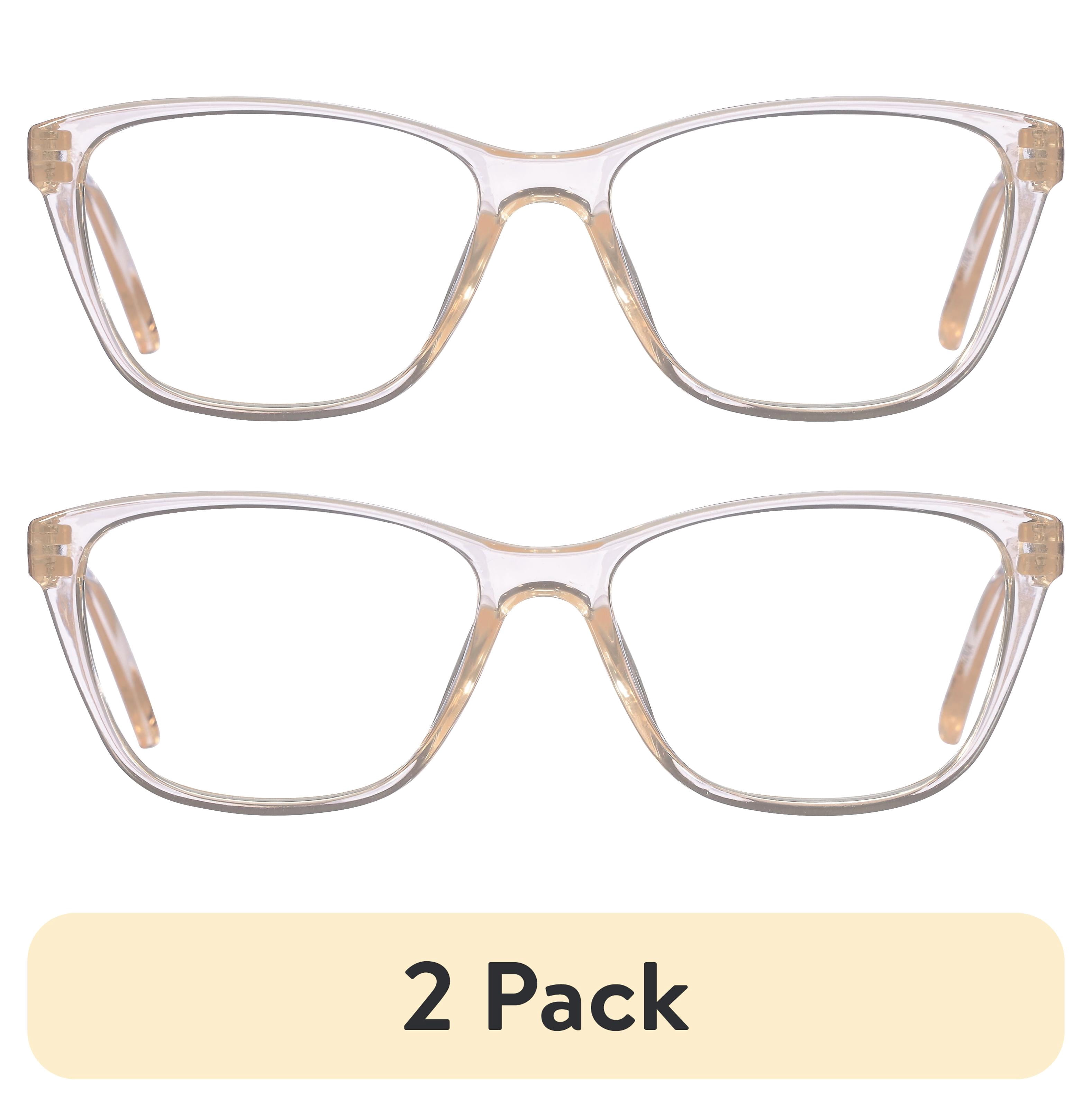 (2 pack) B.E Bio Eyes Womens Cateye Reading Glasses Made from Recycled Plastic Sage +1.25 in Nude