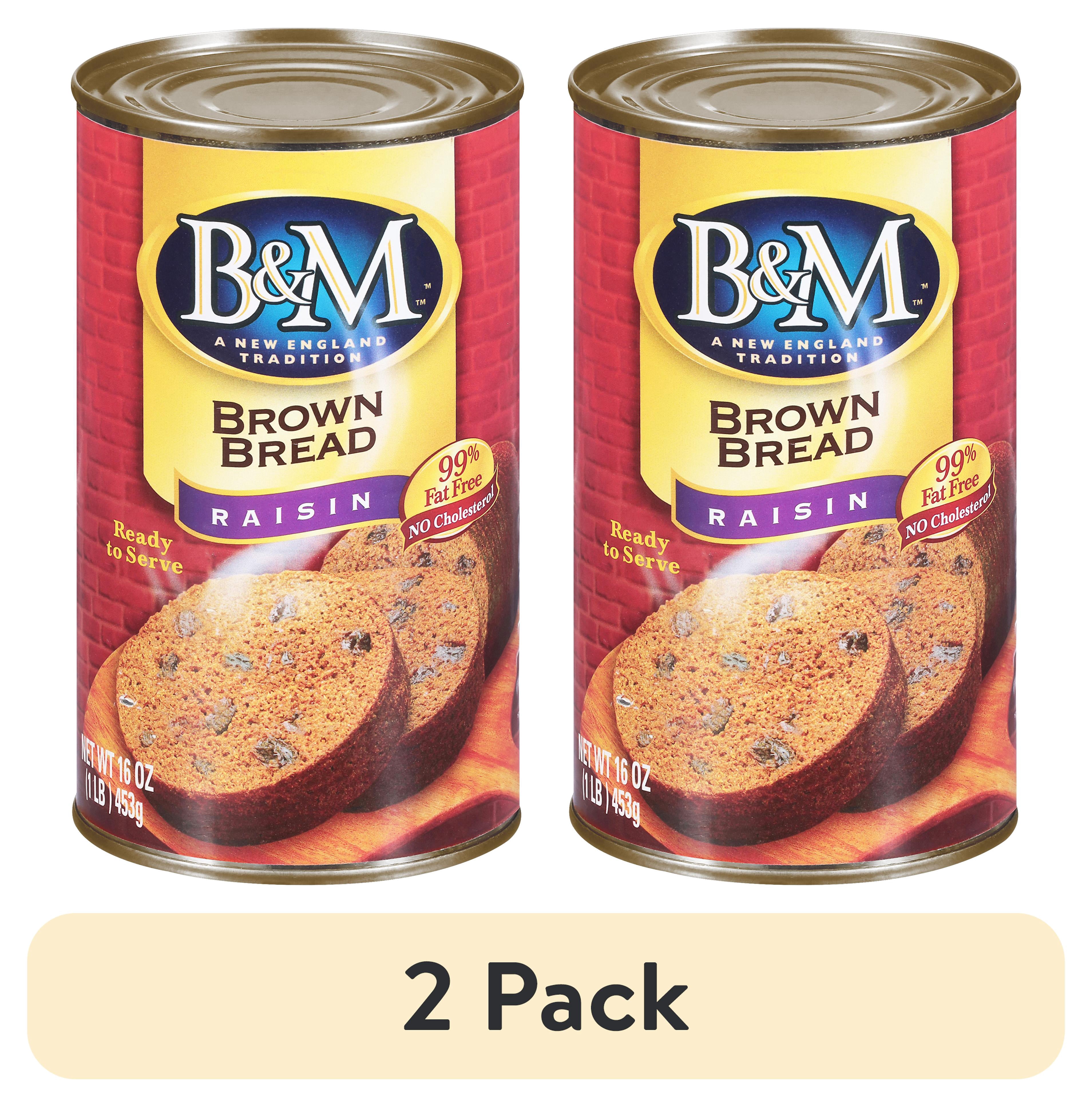 (2 pack) B&M Brown Bread Raisin, Shelf-Stable, 16 oz Can