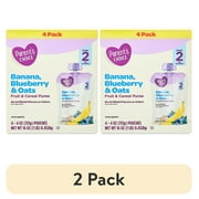 (2 pack) Parent's Choice Stage 2 Baby Food, Banana Blueberry Oats Fruit and Cereal Puree, 4 oz Pouch (4 Pack)