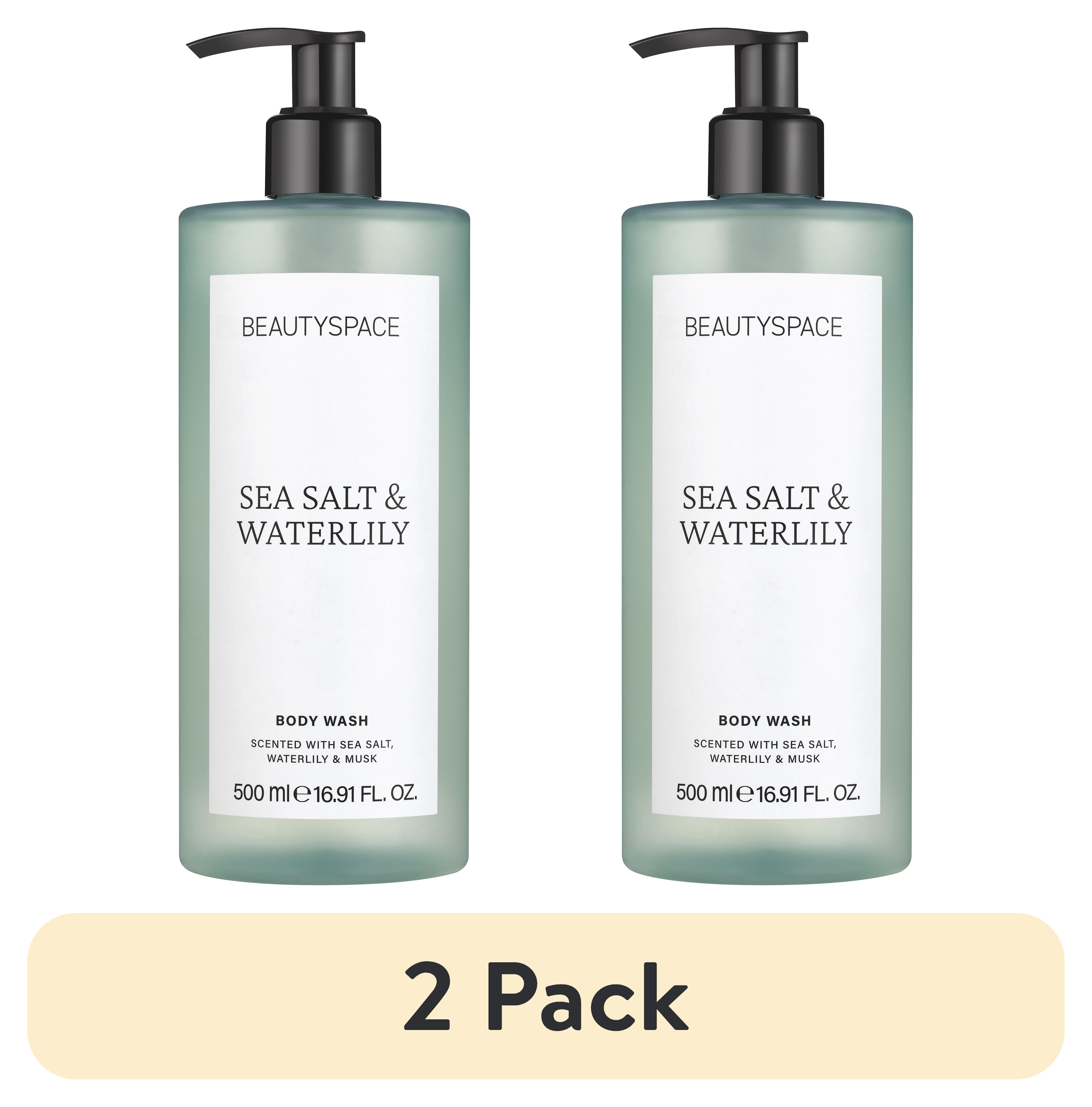 (2 pack) BEAUTYSPACE Sea Salt And Waterlily Body Wash, 16.91 fl oz