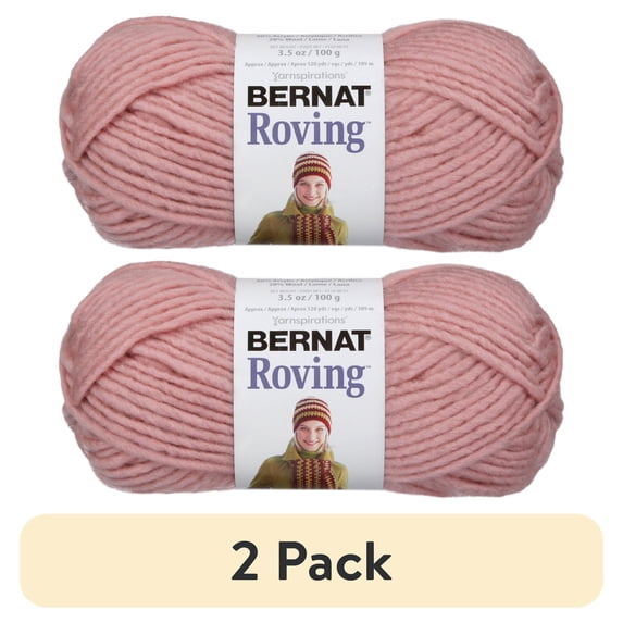 (2 pack) BERNAT ROVING YARN (100G/3.5OZ), QUARTZ PINK