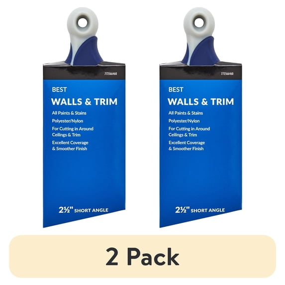 (2 pack) BEST Blended Bristle 2.5” Short Angle Paint Brush
