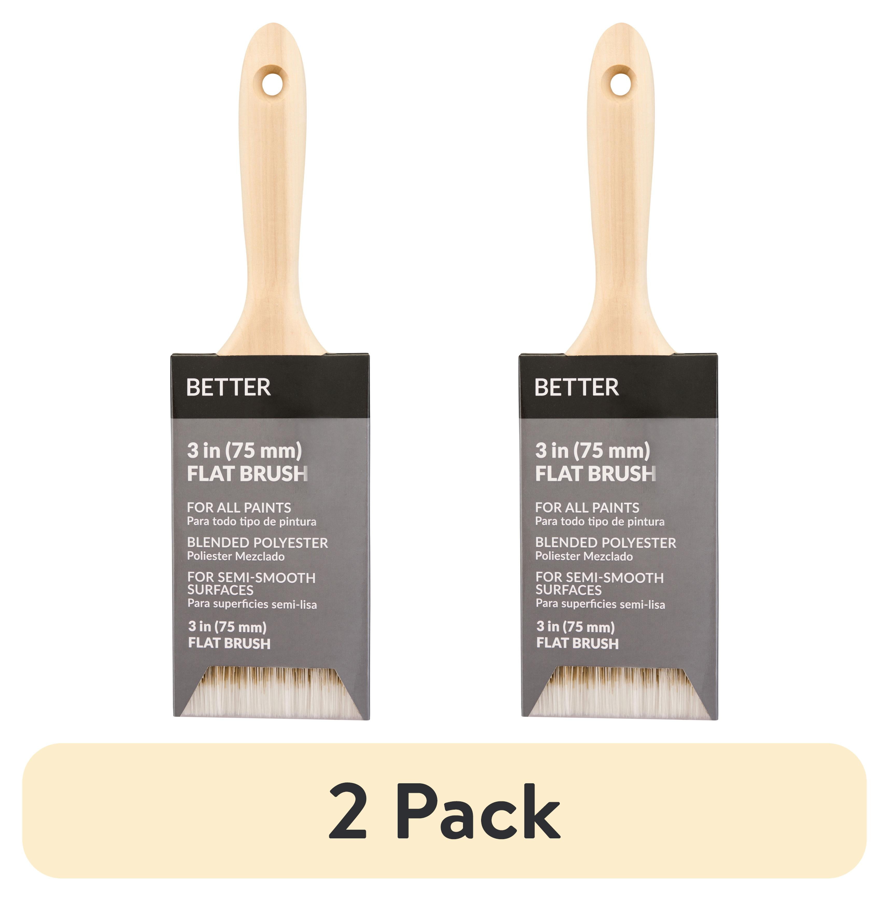 (2 pack) Better 3 in. Blended Polyester Flat Paint Brush
