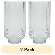 (2 pack) Better Homes & Gardens 21-Ounce Tritan Tall Ribbed Arch Tumbler, Teal