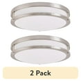 thumbnail image 1 of (2 pack) Better Homes & Gardens 14" LED Flush Mount Light, 5 Adjustable Color Temps, Indoor Use, ETL Certified, Energy Star Rated, Brushed Nickel, 1 of 13