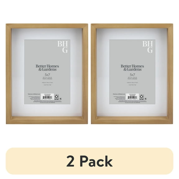 (2 pack) BHG 4 x 6 Wood Ledge Tabletop Picutre Frame