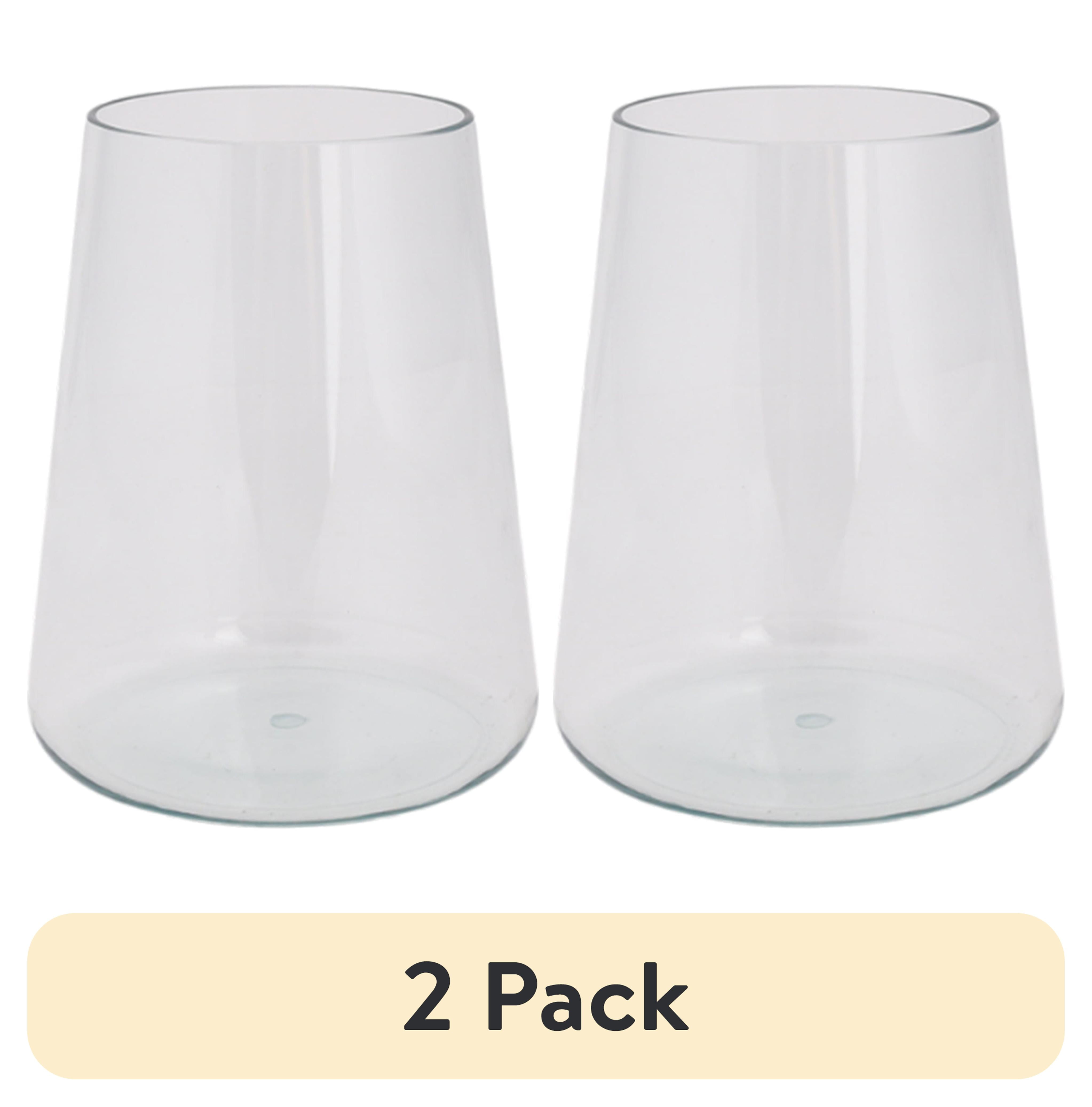 (2 pack) Better Homes & Gardens 20-Ounce Tritan Flare Stemless Wine Glass