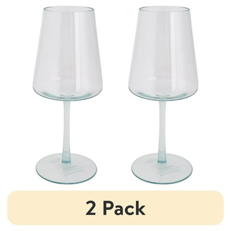 (2 pack) Better Homes & Gardens 17-Ounce Tritan Flare Wine Glass, Teal