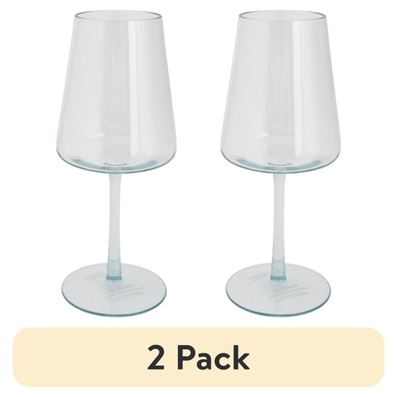 (2 pack) Better Homes & Gardens 17-Ounce Tritan Flare Wine Glass, Teal