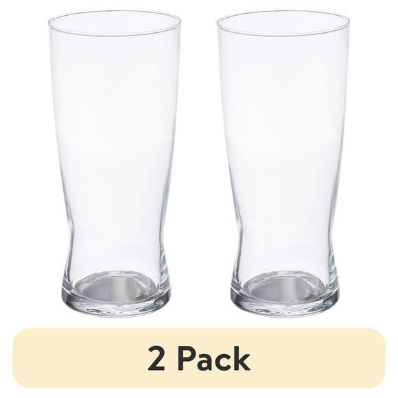 (2 pack) Better Homes & Gardens Glass 20-Ounce Pilsner Glass, Clear