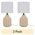 thumbnail image 1 of (2 pack) Better Homes & Gardens 18" Woven Rattan Table Lamp, Natural Finish, 1 of 12