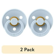 2 pack BIBS Colour, Natural Rubber Latex Pacifier Size 1, 0-6 Months, Baby Blue, Gender-Neutral, 1 Count