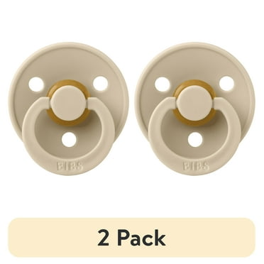(2 pack) BIBS Colour, Natural Rubber Latex Pacifier Size 1, 0-6 Months, Vanilla, Gender-Neutral, 1 Count