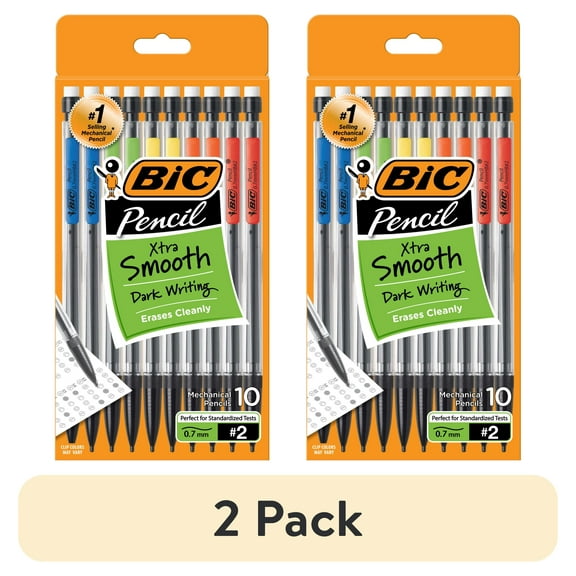 (2 pack) BIC Xtra Smooth Mechanical Pencil, 0.7 mm, 10 Count