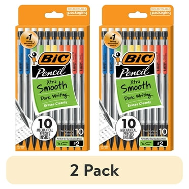 (2 pack) BIC Xtra-Smooth Mechanical Pencils, 0.7mm Point, 10-Count Pack, Mechanical Pencils for School