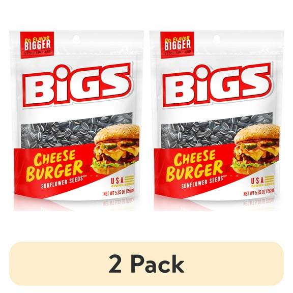 (2 pack) BIGS Cheeseburger Sunflower Seeds, Keto Friendly Snack, Low Carb Lifestyle, 5.35 oz.