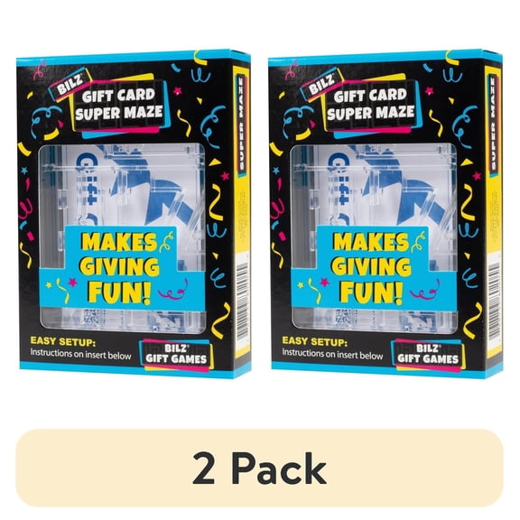 (2 pack) BILZ Super Maze - Gift Card Puzzle Game for Ages 8+ - Easy Fun Setup - Fits Gift Cards, Cash (Folded), and Notes - Perfect for Birthday & Graduation Gifts