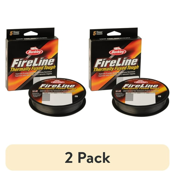 (2 pack) Berkley FireLine Fishing Line, Smoke, 14 lb Test Strength, 125 yd
