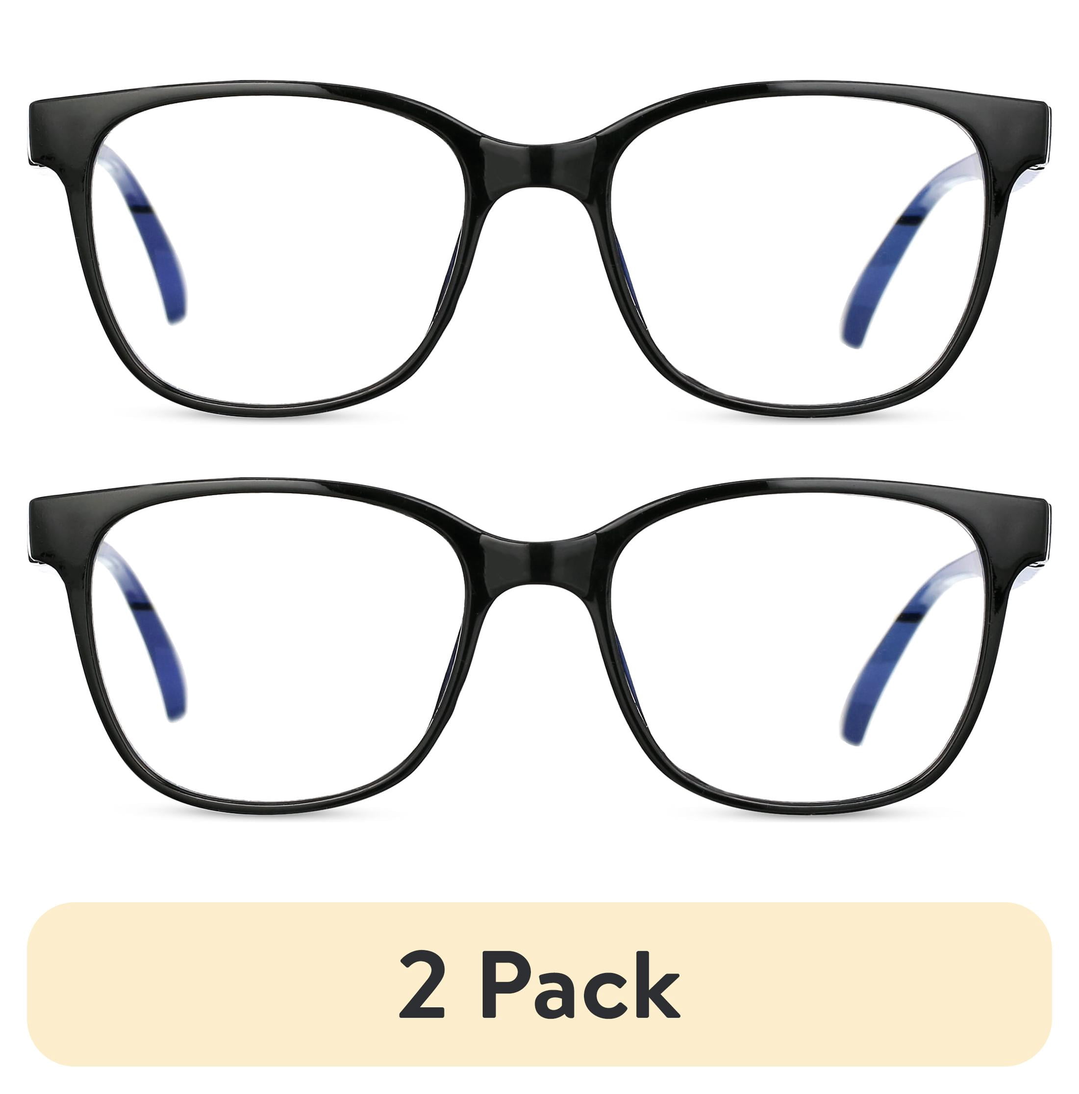 (2 pack) BKLYN Bergen Black Blue Light Protection Frames & Pouch