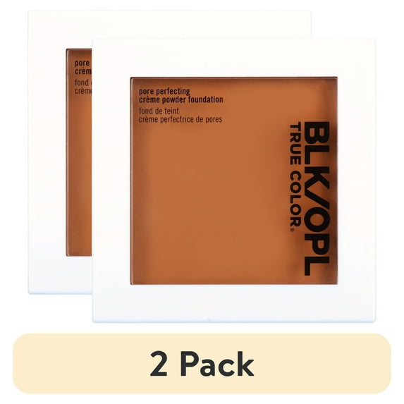 (2 pack) BLK/OPL True Color Pore Perfecting Crème Powder Foundation, Matifying, Truly Topaz, 1 oz