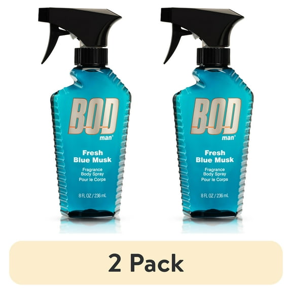 (2 pack) BOD Man Blue Musk Fragrance Body Spray, 8 fl oz