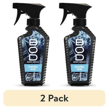 (2 pack) BOD Man Dark Ice Fragrance Body Spray, 8 fl oz