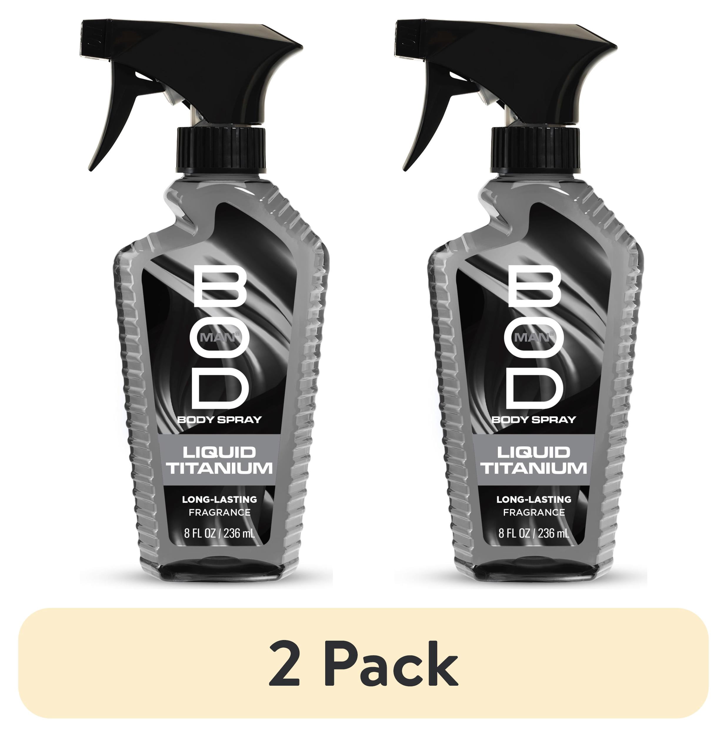 (2 pack) BOD man Fragrance Body Spray, Titanium, 8 fl oz