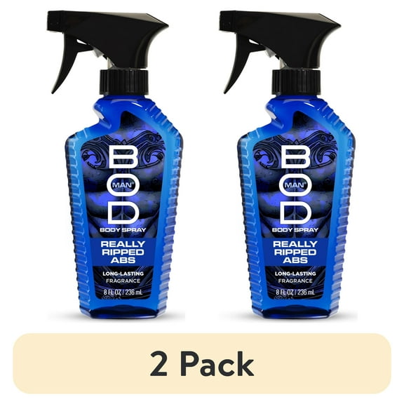 (2 pack) BOD Man Really Ripped Abs Fragrance Body Spray, 8 fl oz