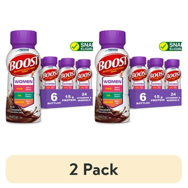 (2 pack) BOOST Women Nutritional Protein Drink Shakes with Biotin and Zinc, Rich Chocolate, 8 fl oz, 6 Pack