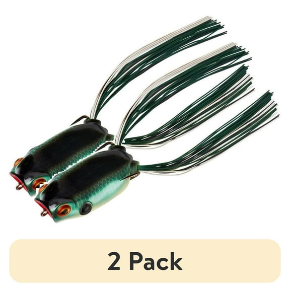 (2 pack) BOOYAH Poppin' Pad Crasher Fishing Lure Hollow Body Frog Shad Frog 3 in 1/2 oz