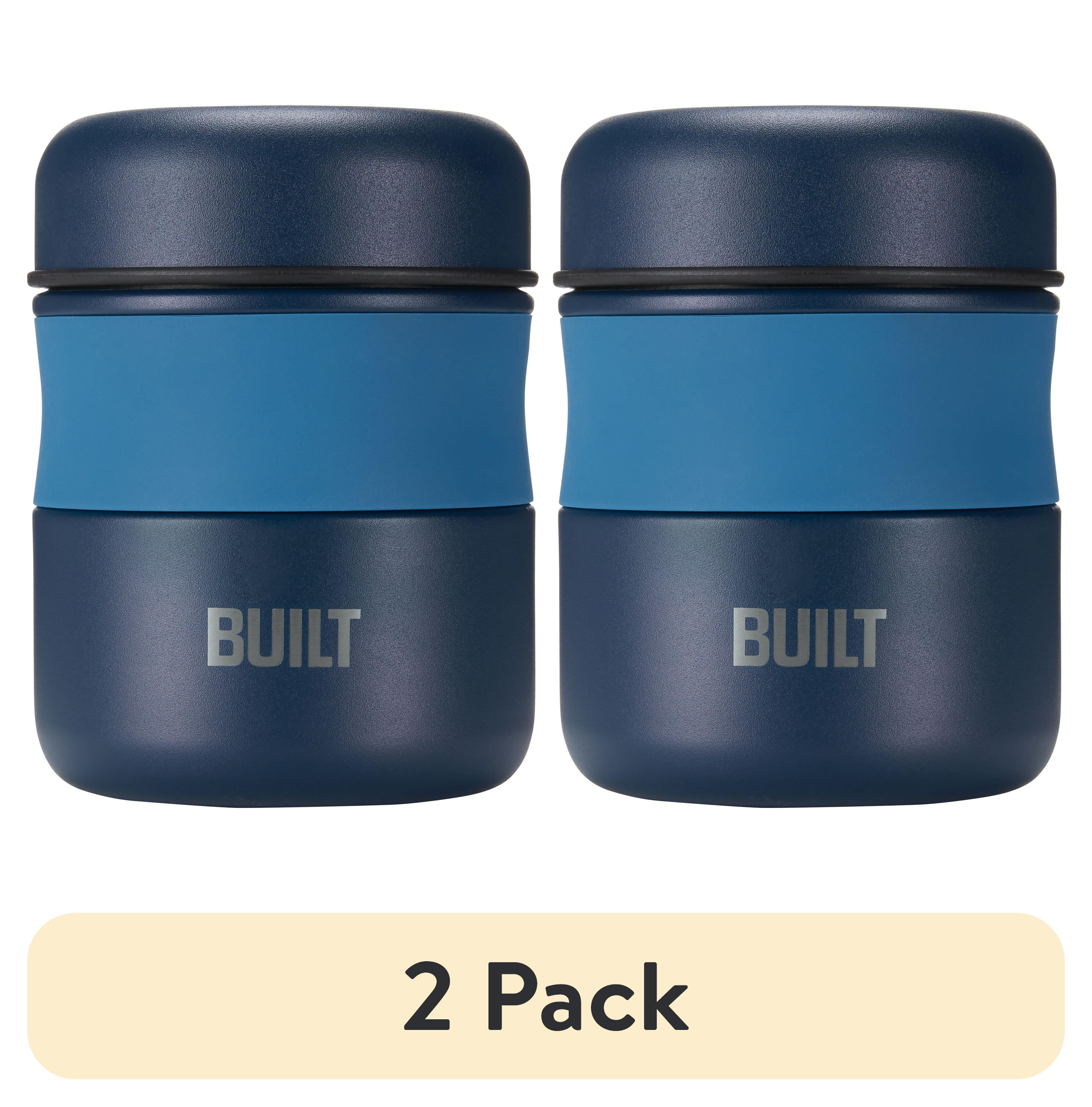 (2 pack) BUILT 10 oz Double-Wall Vacuum Insulated Food Jar, Blue