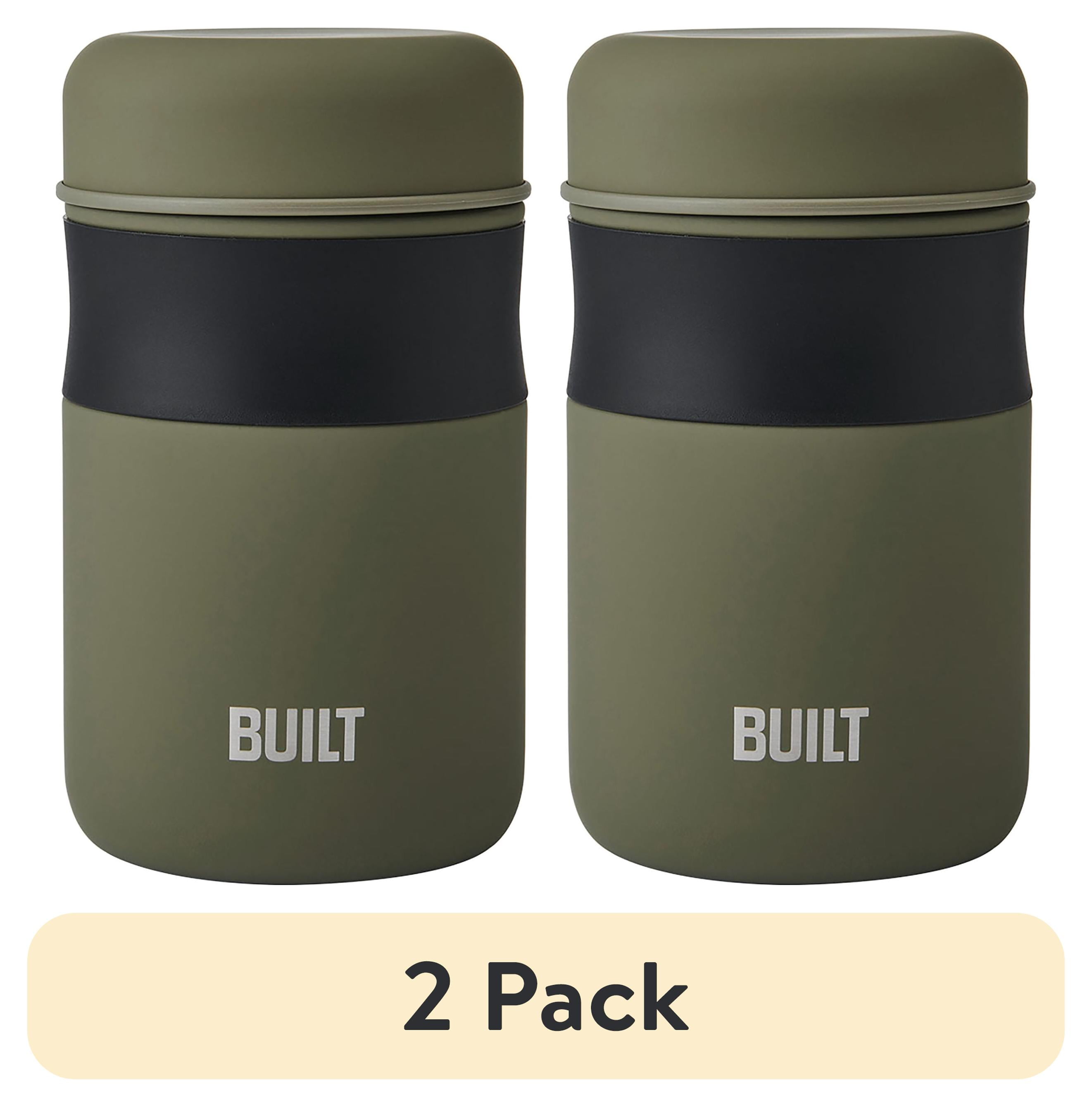 (2 pack) BUILT 16 oz Double-Wall Vacuum Insulated Food Jar, Sage Green