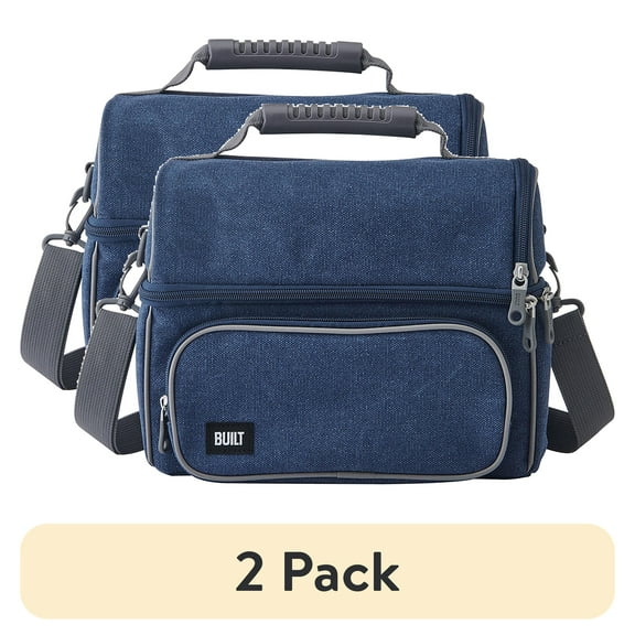 (2 pack) BUILT Oxford Adult Henry Lunch Bag Navy