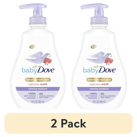 (2 pack) Baby Dove Sensitive Calming Moisture Newborn Liquid Body Wash Hypoallergenic Chamomile, 13 oz 2 Count