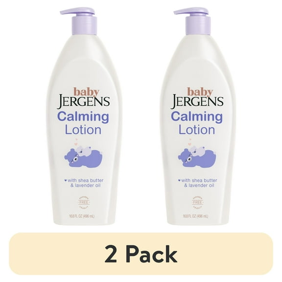 (2 pack) Baby Jergens Calming Lotion, Body Lotion, Moisturizer, with Shea Butter and Lavender Oil, 16.8 fl oz