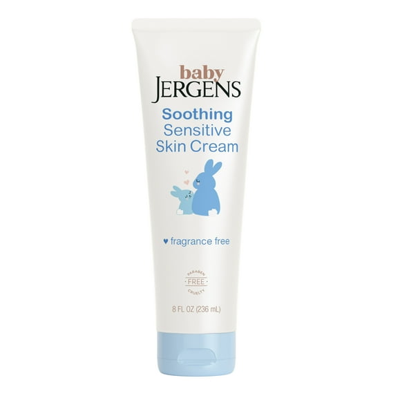 (2 pack) Baby Jergens Soothing Sensitive Skin Cream, Newborn Dry Skin, Fragrance-Free, 8 fl oz