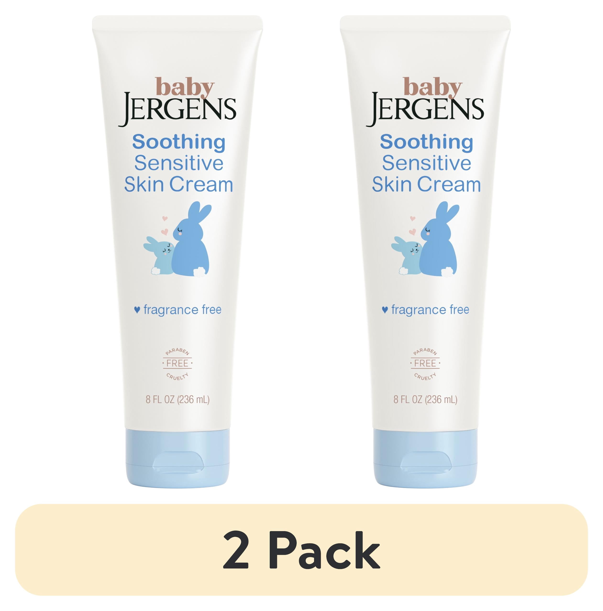 (2 pack) Baby Jergens Soothing Sensitive Skin Cream, Newborn Dry Skin, Fragrance-Free, 8 fl oz