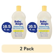 2 pack Baby Magic Tear-Free Gentle Hair & Body Wash for Infants, Soft Powder Scent, 16.5 oz