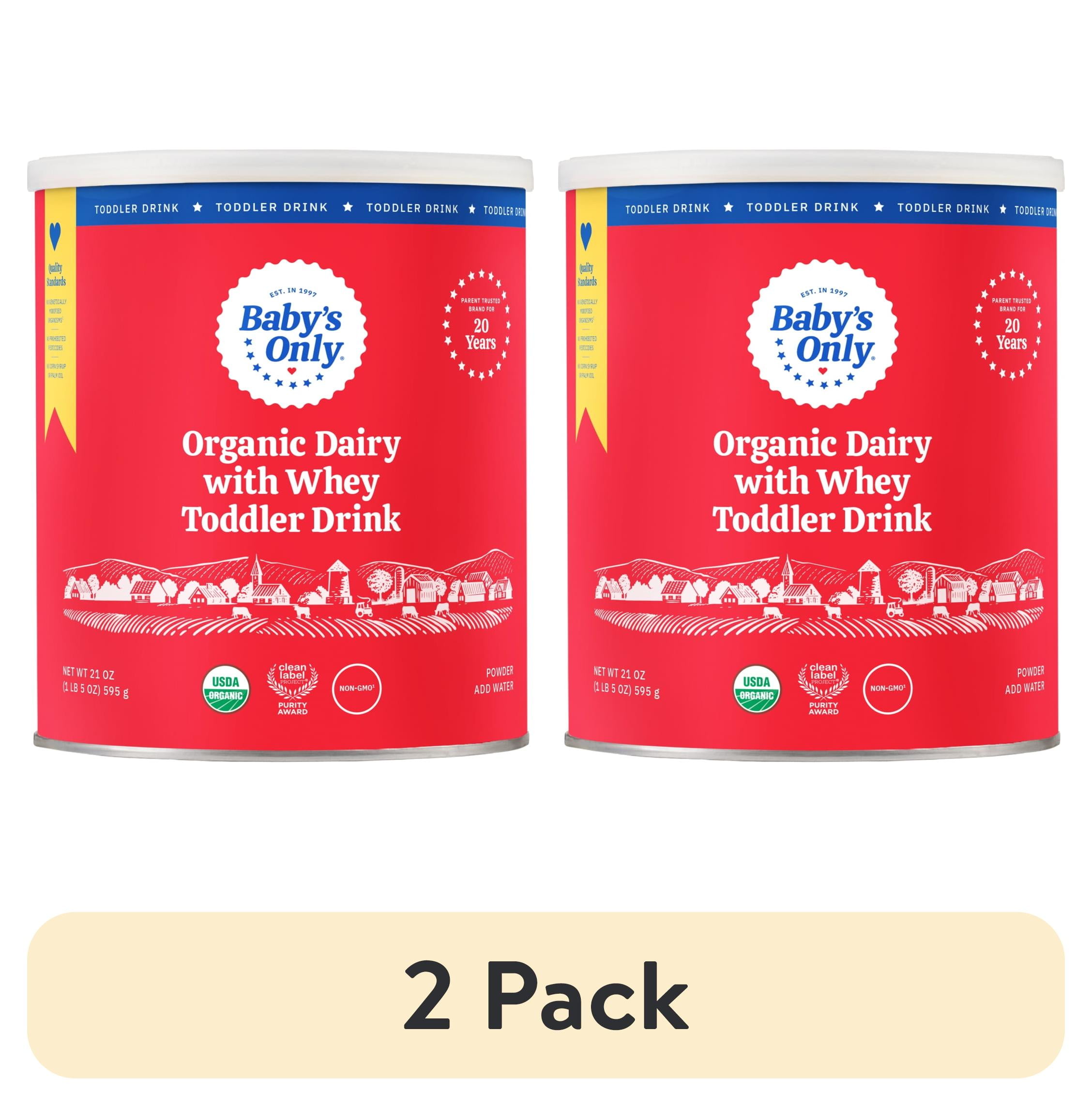 (2 pack) Baby's Only Organic Gentle Protein, Powdered Toddler Formula, USDA Organic, Non-GMO, No Palm Oil, No Corn Syrup, 21oz. Can with Scoop