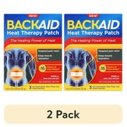 (2 pack) Backaid Heat Therapy Patch, Wide for Lower Back and Hip Pain Relief, 4 x 10", 3 Count
