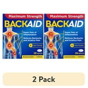 (2 pack) Backaid Maximum Strength Back & Sciatica Pain Reliever, 6-Hour Formula, 28 Count