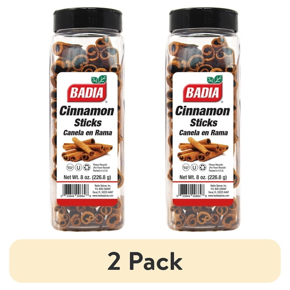 (2 pack) Badia Cinnamon Sticks, Canela en Rama, 8 oz Bottle