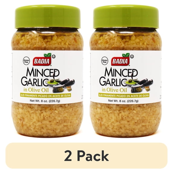 (2 pack) Badia Minced Garlic in Oil, 8 oz Jar